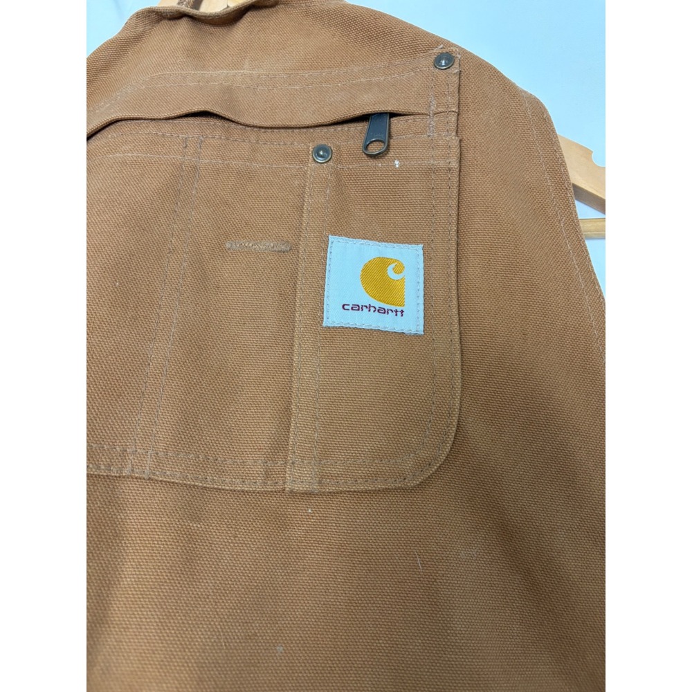 Carhartt Duck Apron Brown Heavy Duty Cotton Canvas Tool Pocket Shop Apron - Picture 2 of 3